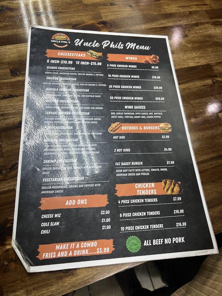 Uncle Phil's Cheesesteaks Menu image 3